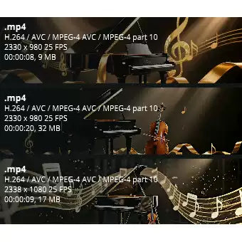 Premium Golden Piano & Violin Assets: 3D Intertwined Musical Notes & Sheet Music Staff | Elegant Cinematic Live House Backgrounds for Music Creators 🎹🎻✨ Gold Glow