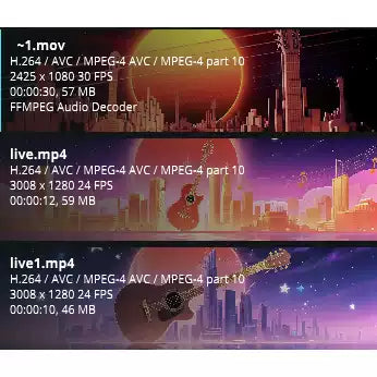 Premium Live House Background: Aesthetic Guitar & Musical Note Particles at Sunset. High-Quality Visuals for Creators & Music Lovers. 🎸✨