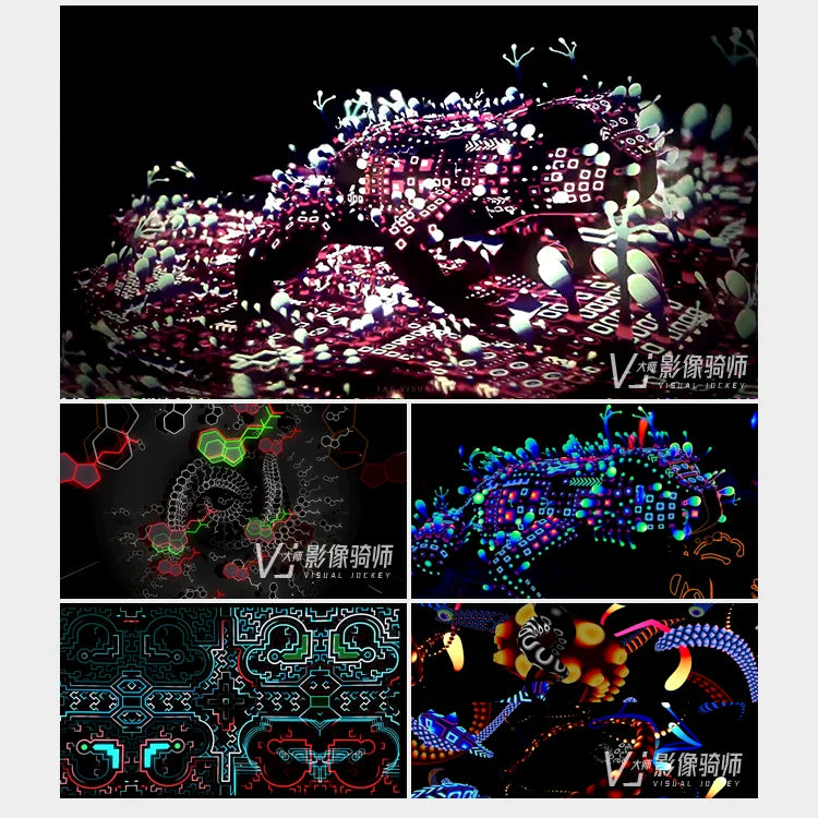 Visual Pack 🎬 | Cool & Stylish Snake & Frog | Live Performance Stage LED Screen VJ Background for Bar & KTV 🐍🐸✨