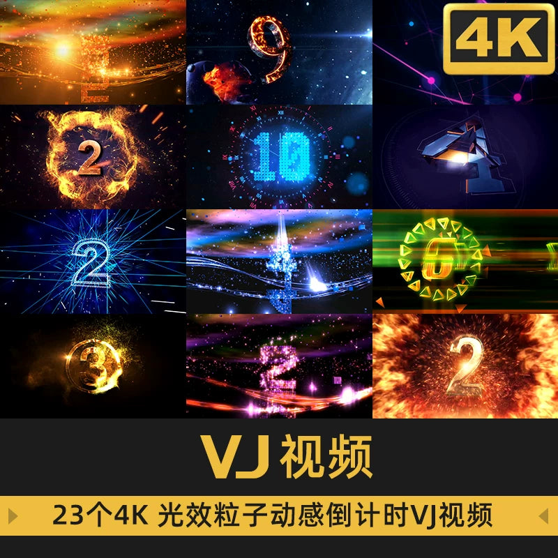 Visual Pack 🎬 | 4K VJ Video of Dynamic Particle Countdown ⏱️✨ for Clubs, Bars & Festival LED Stage 🎶💡