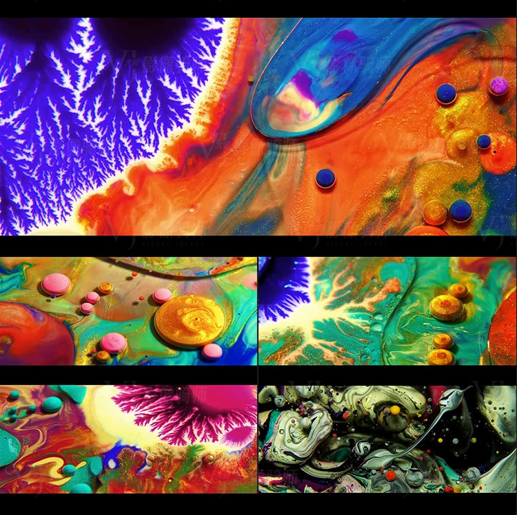 Visual Pack 🎬 | Colorful Flowing Liquid Oil Drops Visual | LED Large Screen VJ Loop Background 4K ✨💧🔥