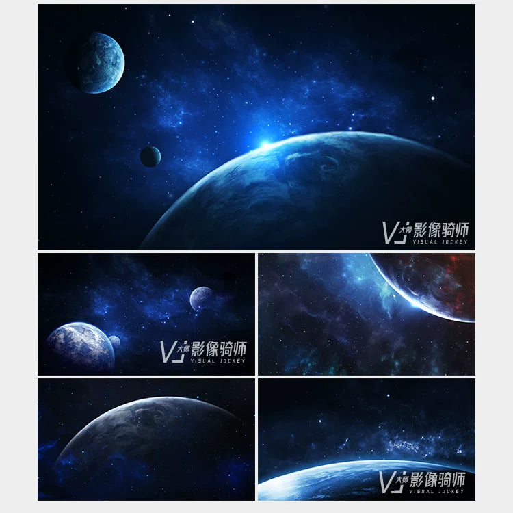 Visual Pack 🎬 | Starry Sky, Planets & Blue Space Visual | Bar LED Live Screen Background VJ Loop 4K ✨🌌🌍
