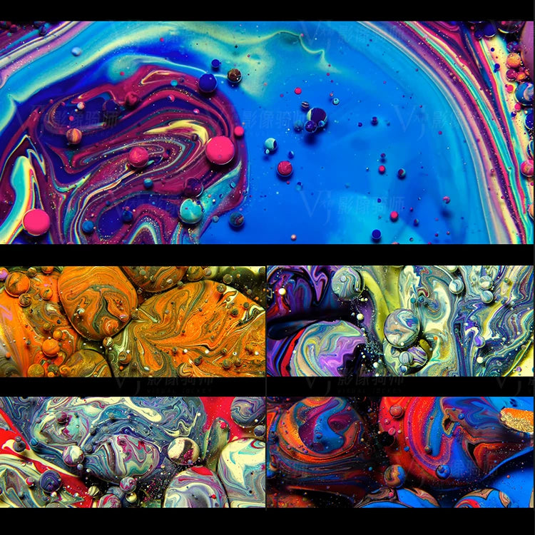 Visual Pack 🎬 | Colorful Flowing Liquid Oil Drops Visual | LED Large Screen VJ Loop Background 4K ✨💧🔥