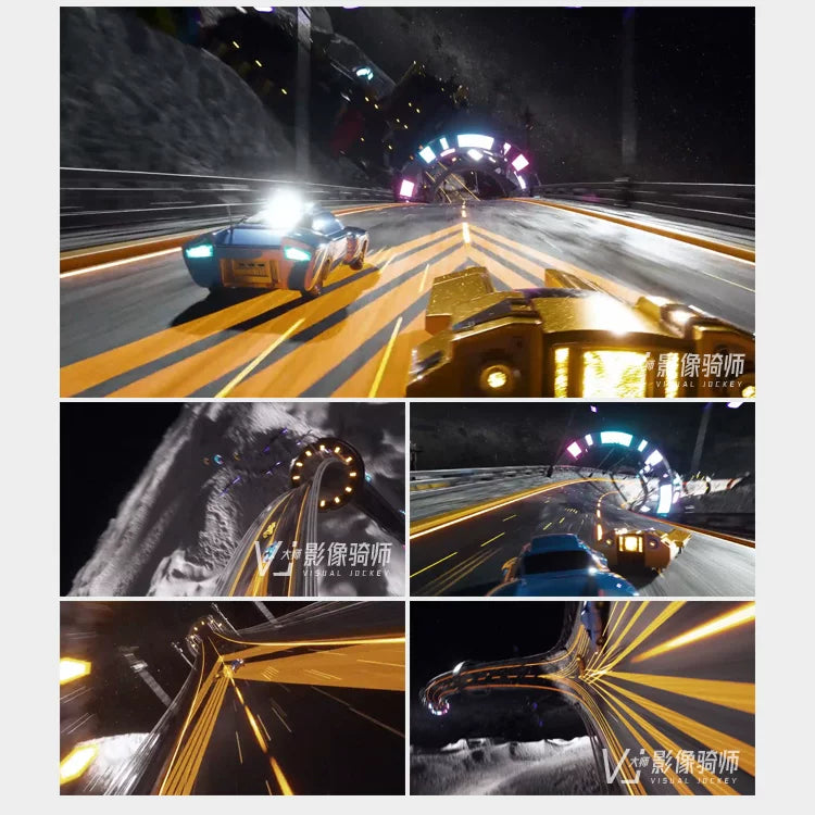 Visual Pack 🎬 | 3D Dynamic Car Space Fly-Through | Planet Track Live LED Screen Bar KTV Nightclub VJ Video 🚗