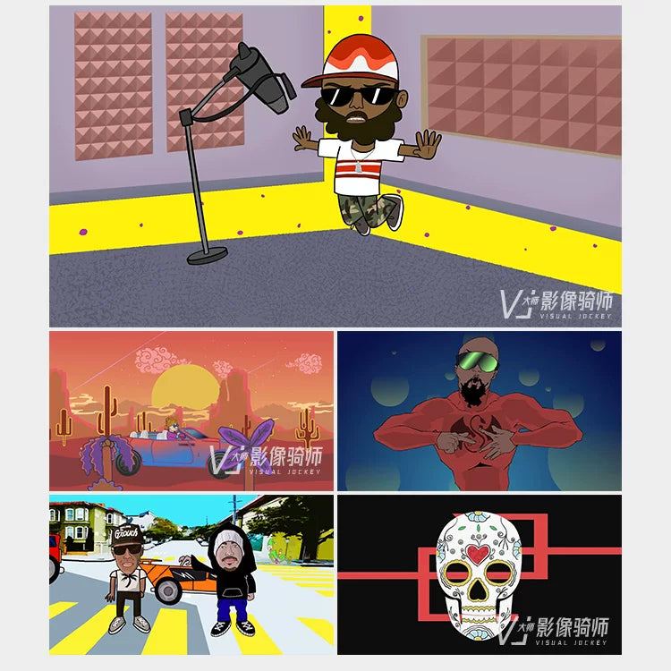 Visual Pack 🎬 | Hip Hop Rap Cartoon Anime Vaporwave | KTV, Bar & Nightclub Live LED VJ Video Background 🎤🎶
