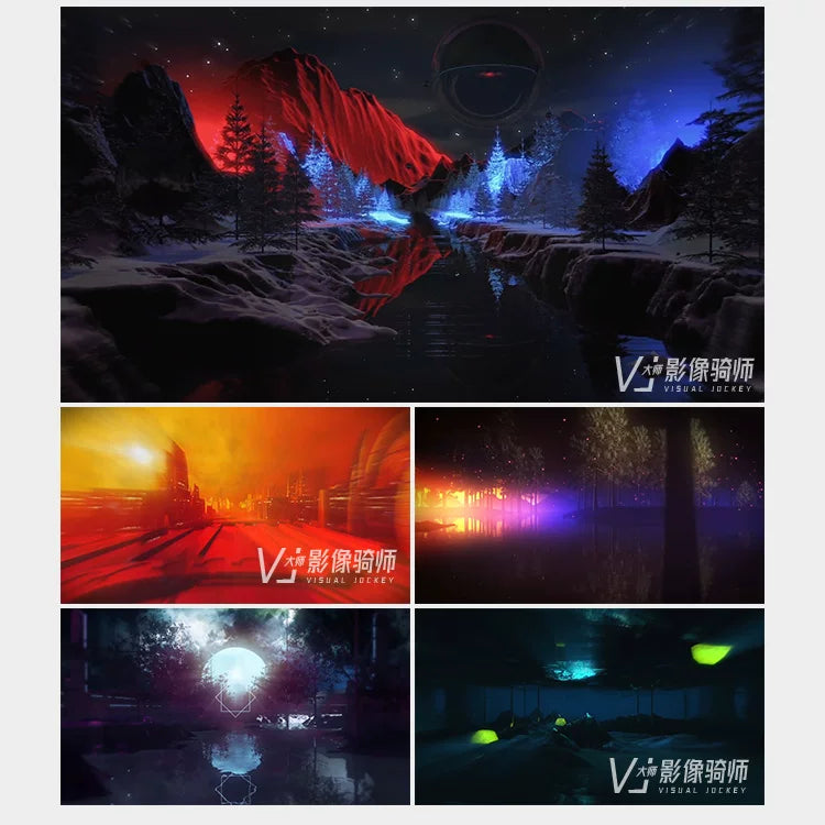 Visual Pack 🎬 | 3D Beautiful Starry Music Scene Fly-Through | Stage Bar Live LED Screen Performance VJ Background Video ✨