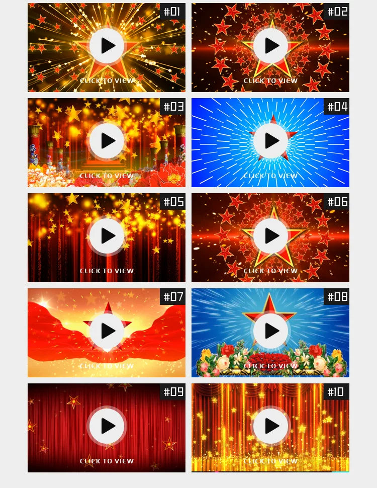 Visual Pack 🎬 | Patriotic Red Stars Visual | LED School Kindergarten Stage Dynamic Background ✨⭐🇨🇳