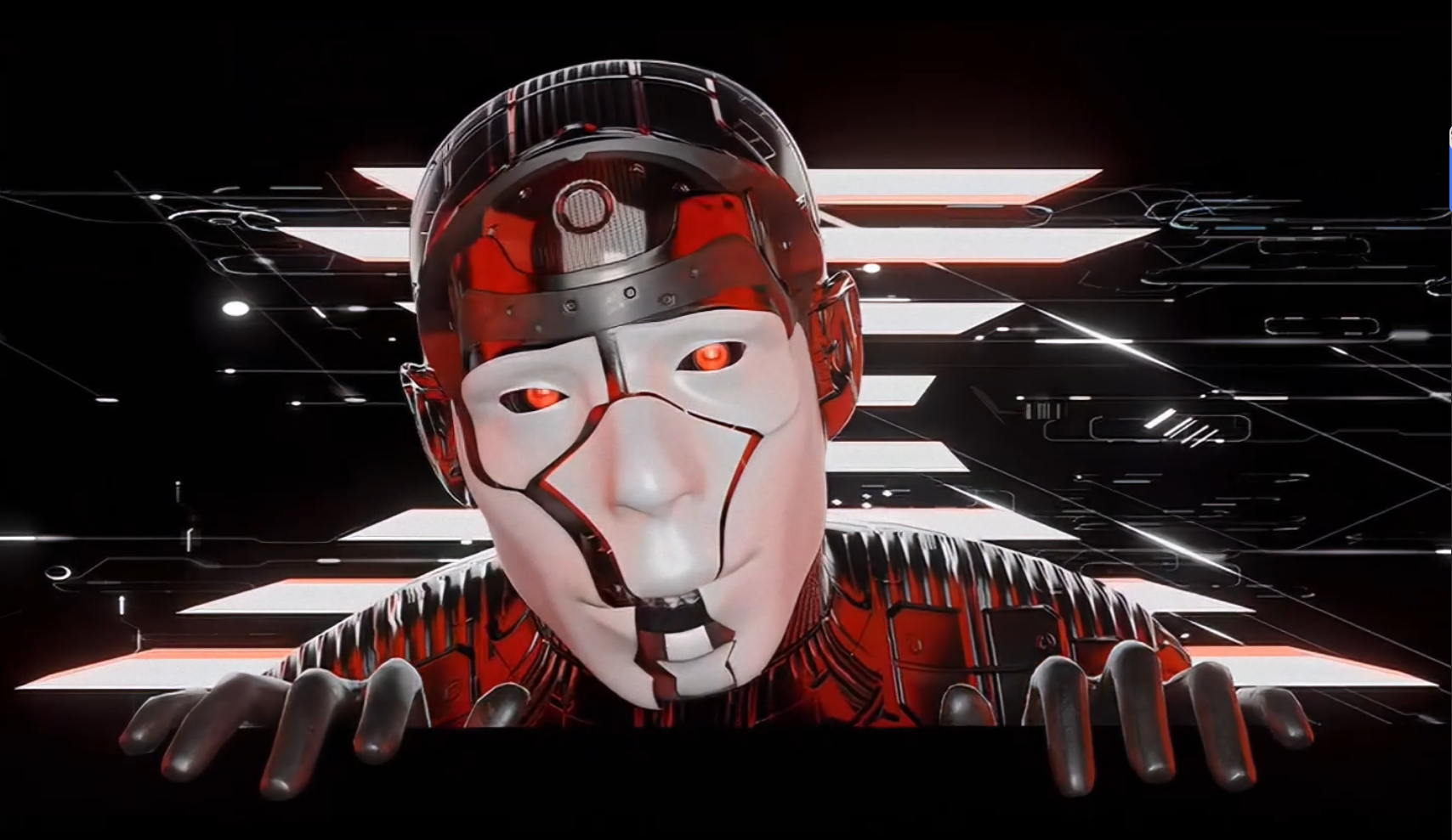 🌌 International Naked-Eye 3D – Mechanical Tech Characters Animation | Holographic Projection LED Screen VJ Visual - MICHIGO STUDIO