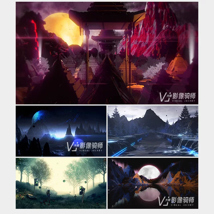 Visual Pack 🎬 | 3D Beautiful Starry Music Scene Fly-Through | Stage Bar Live LED Screen Performance VJ Background Video ✨