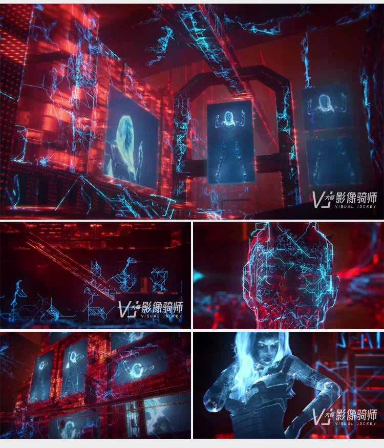 Visual Pack 🎬 | Cool Cyberpunk Neon Character 🌆 | 4K LED VJ Video Background for Bar Stage Intro Animation