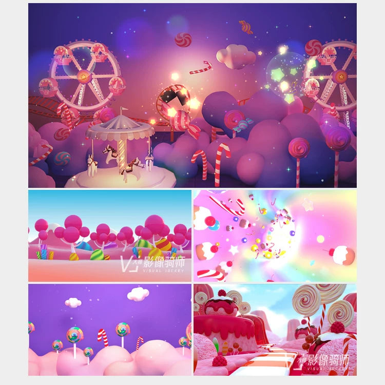 Visual Pack 🎬 | 3D Cartoon Kids Program | Kindergarten Dance Live Stage LED Screen Background 🌈🧸