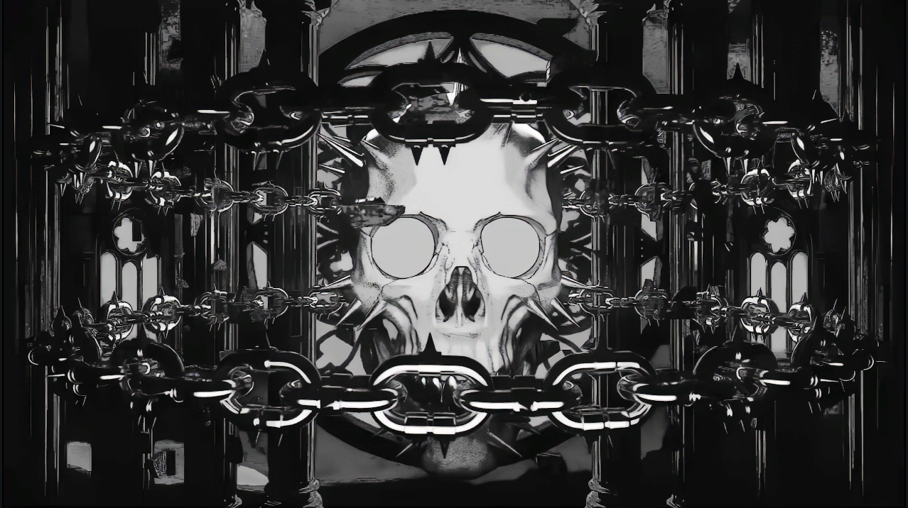 VISUAL | 💀 Dark skull-style KTV & bar DJ intro, LED screen stage background, VJ loop video material - MICHIGO STUDIO