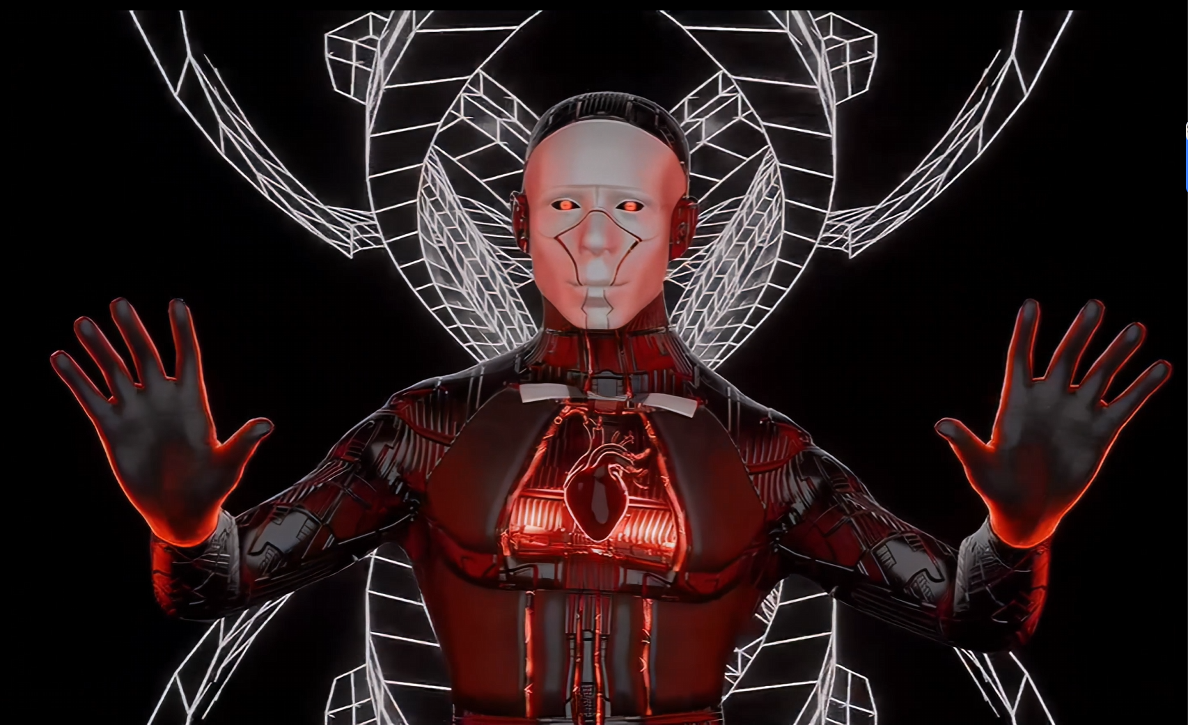 🌌 International Naked-Eye 3D – Mechanical Tech Characters Animation | Holographic Projection LED Screen VJ Visual - MICHIGO STUDIO