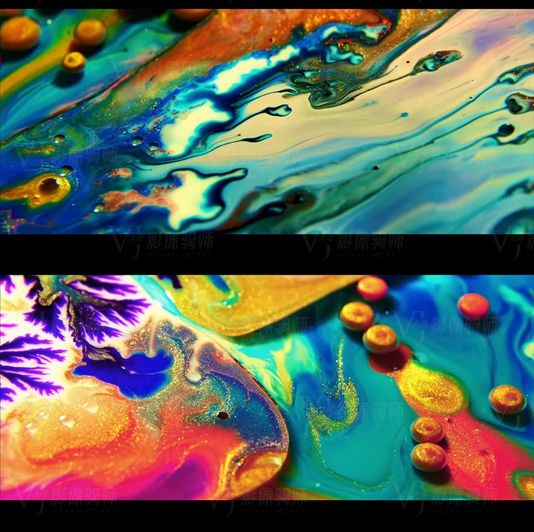 Visual Pack 🎬 | Colorful Flowing Liquid Oil Drops Visual | LED Large Screen VJ Loop Background 4K ✨💧🔥