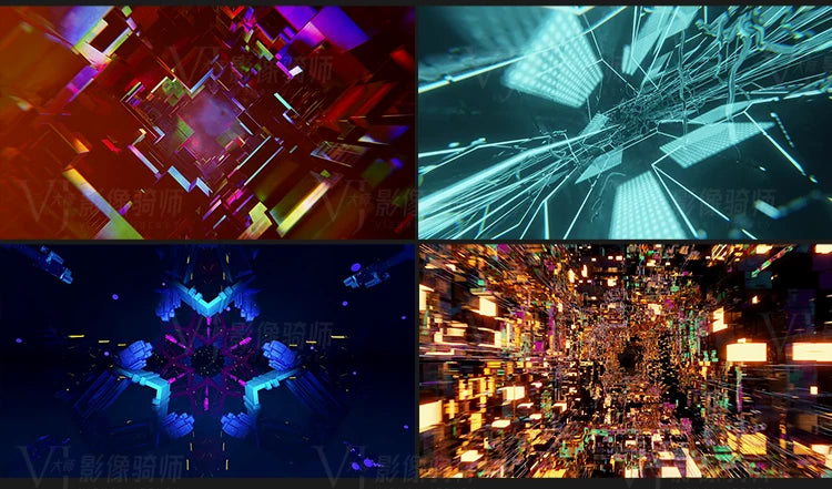 Visual Pack 🎬 | Stage Tech Light Tunnel Fly-Through | Bar Nightclub Live LED Big Screen VJ Background Video 4K 💡🚀✨