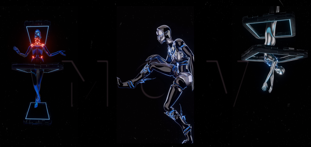 🌐 Naked-Eye 3D Mechanical Tech Characters – Holographic Projection | LED Screen VJ Visual (International) - MICHIGO STUDIO