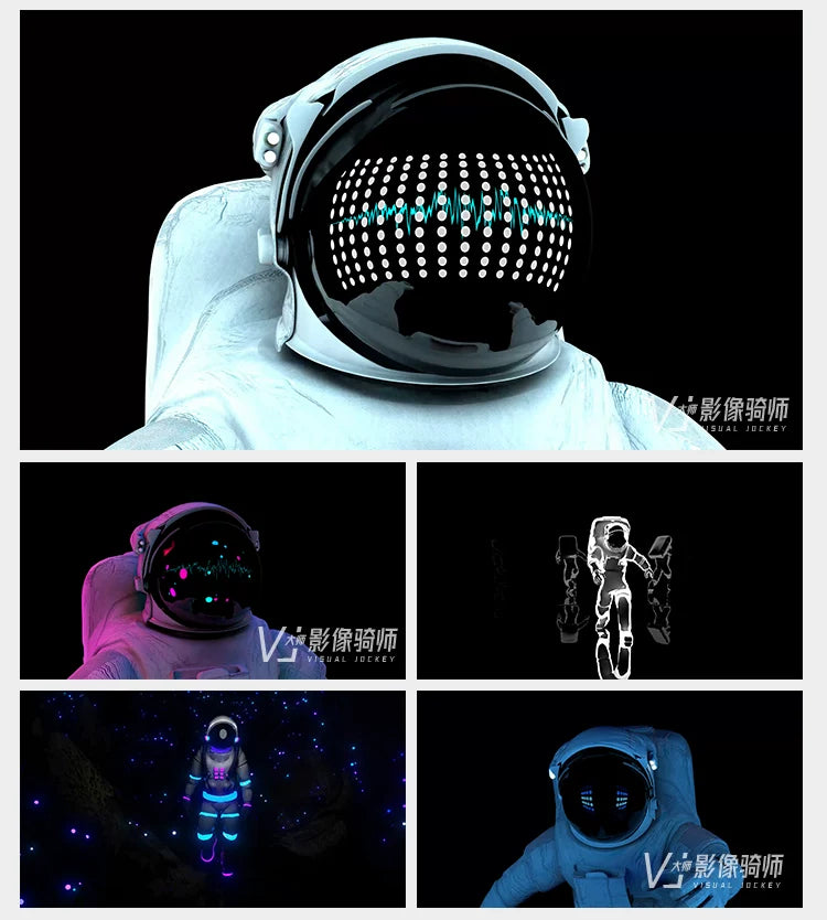 Visual Pack 🎬 | Astronaut Spacewalk 👩‍🚀 Sci-Fi 4K | LED VJ Video Background for Bar Nightclub Stage Performance