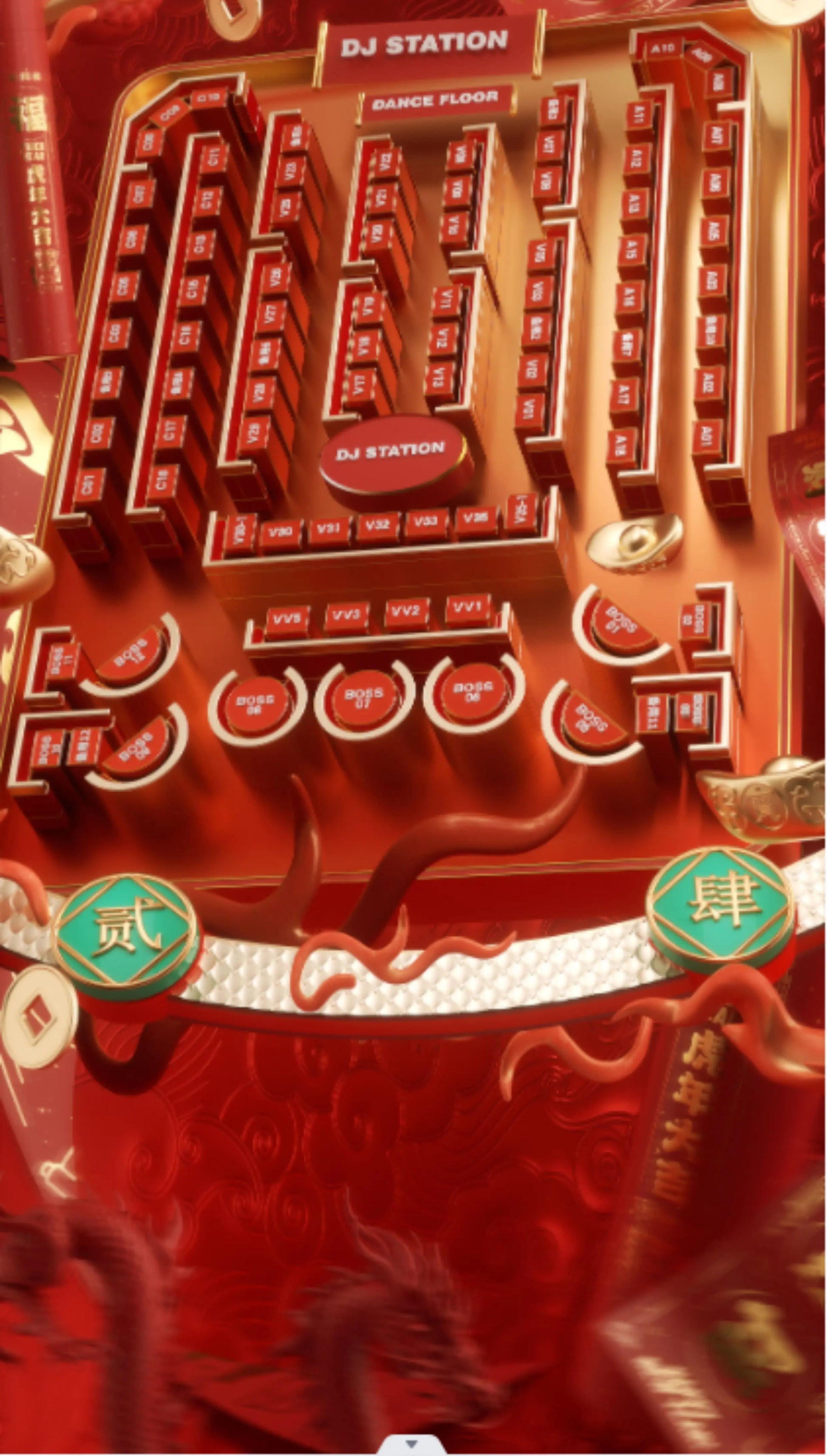 C4D | Dragon Year 2024 Seating Chart KTV Led Bar Club Party 🇨🇳🐉 template logo Text cenima4d [ ProjectFile Visual ] - MICHIGO STUDIO