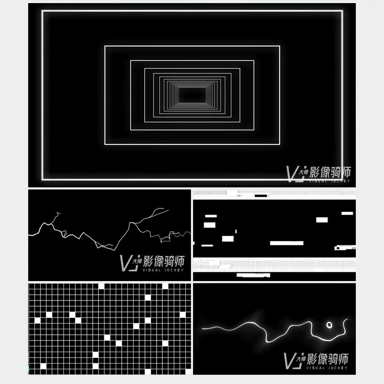 Visual Pack 🎬 | 3D Dots & Lines Projection Visual | Black & White Flicker LED Bar Live Screen VJ Loop 4K ✨⚪🖤
