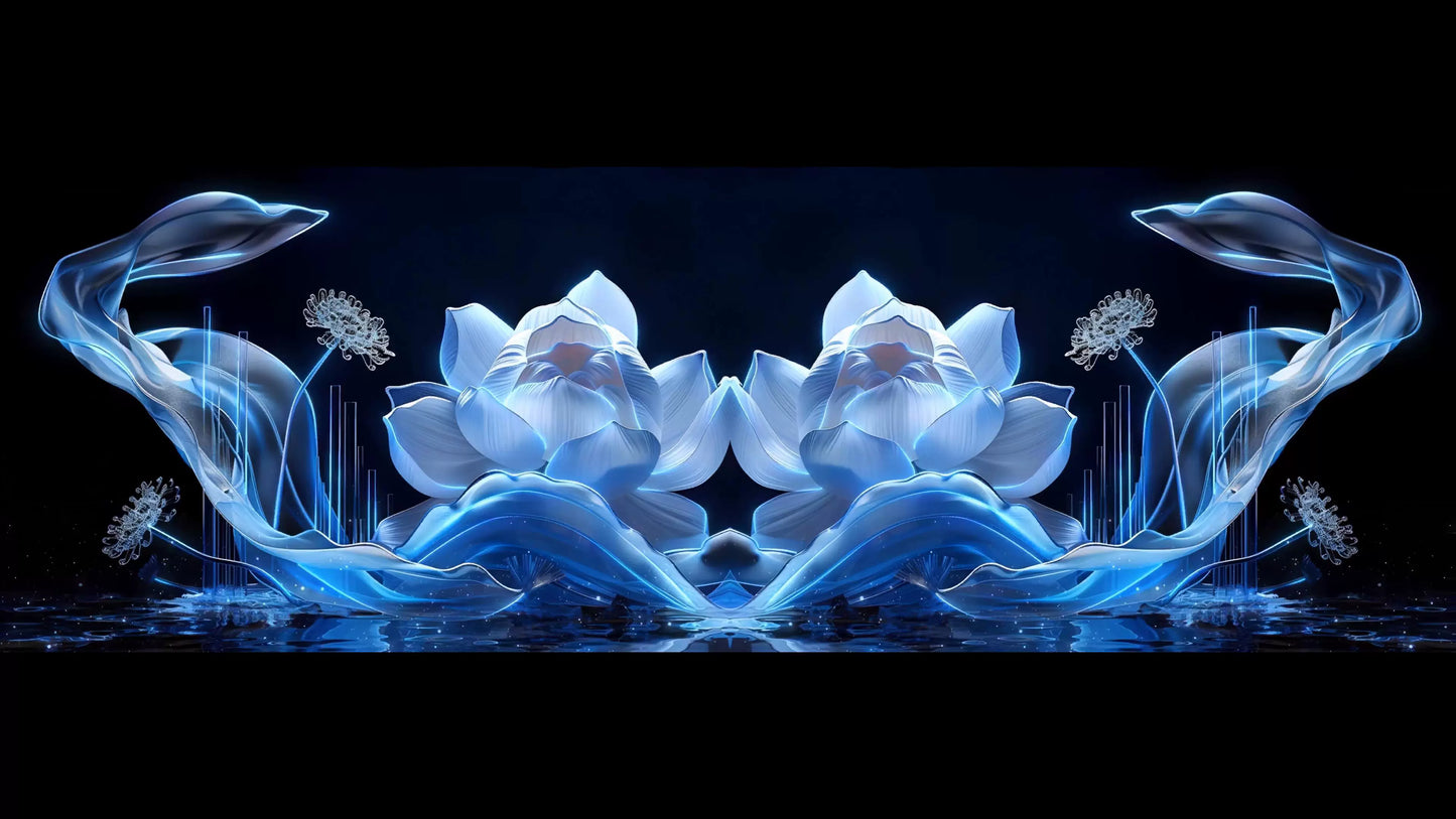 5 Sets 4K Chinese Style Lotus & Flowing Water VJ Loops | Blue & White Porcelain & Crystal Flower LED Backgrounds | Livehouse & Concert Stage Video Material 🪷🏺✨
