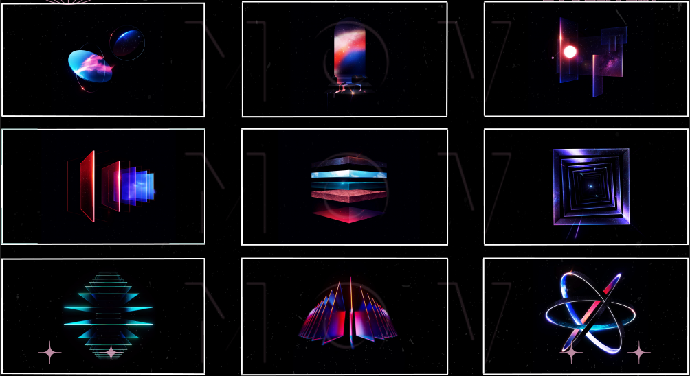 VISUAL | 🎨 Latest trendy fashion, colorful art design, minimalist 3D geometric shapes, premium animation material - MICHIGO STUDIO