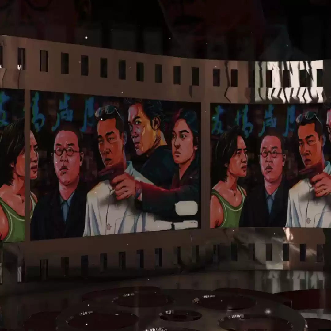 Premium 90s Hong Kong Retro Gangster Visuals: "Young and Dangerous" Cinematic Style. High-End Livehouse Background & Nostalgic VJ Loop for Classic HK Pop & Rock. 🐲🔥🕶️📼🌃
