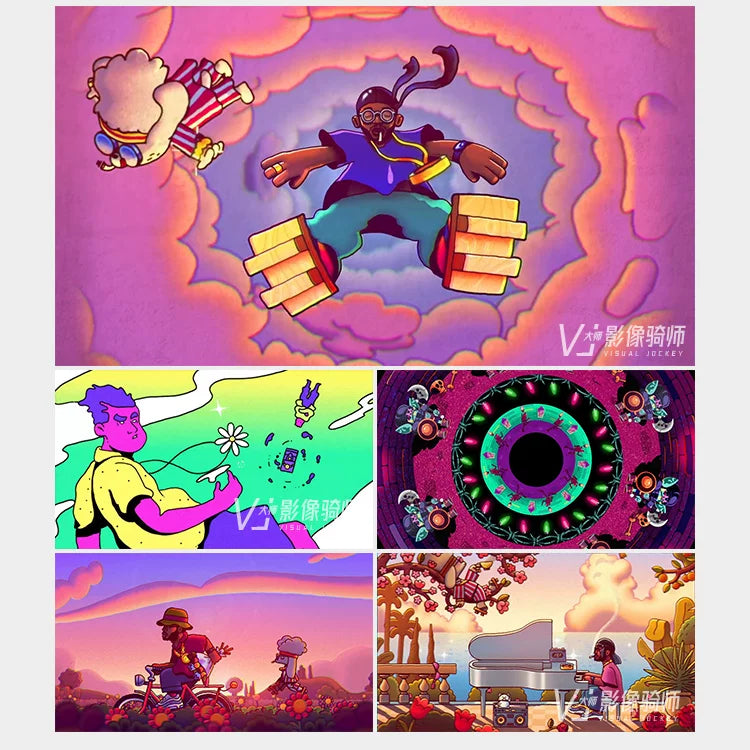 Visual Pack 🎬 | Hip Hop Rap Cartoon Anime Vaporwave | KTV, Bar & Nightclub Live LED VJ Video Background 🎤🎶