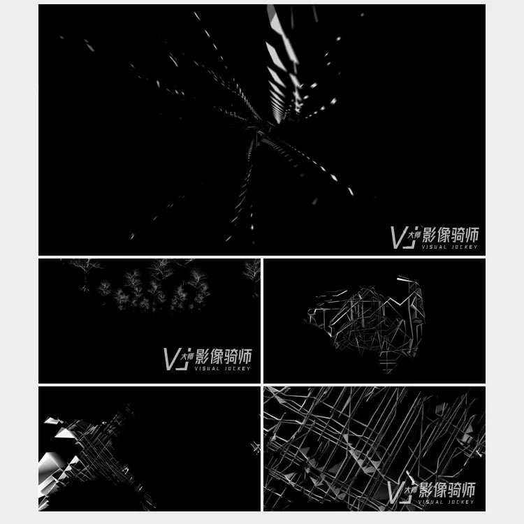 Visual Pack 🎬 | Black & White 3D Geometric Splicing Tree Visual | Glasses-Free LED Screen Live VJ Loop ✨⚫⚪