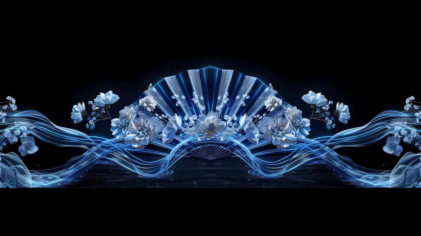 5 Sets 4K Chinese Style Lotus & Flowing Water VJ Loops | Blue & White Porcelain & Crystal Flower LED Backgrounds | Livehouse & Concert Stage Video Material 🪷🏺✨