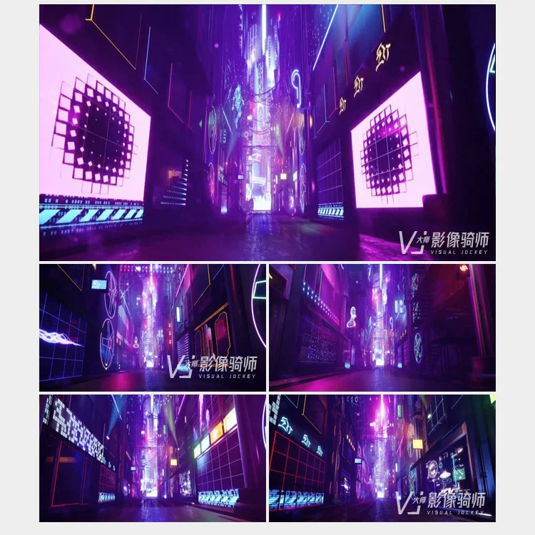 Visual Pack 🎬 | 3D Cyberpunk Futuristic Cityscape | Nightclub Bar Live LED Screen VJ Background Video 4K 🌃🎶🔥