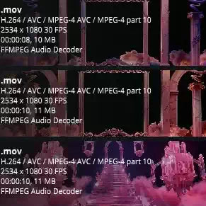 Pink Crystal Marble Archway & Roman Pillars: Dreamy Castle in the Clouds. Aesthetic Livehouse Visuals, Romantic Stage Background & Wedding Event VJ Asset. 💗💎🏛️☁️🏰✨