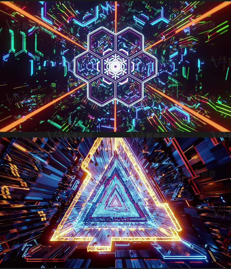 Visual Pack 🎬 | Stage Tech Light Tunnel Fly-Through | Bar Nightclub Live LED Big Screen VJ Background Video 4K 💡🚀✨
