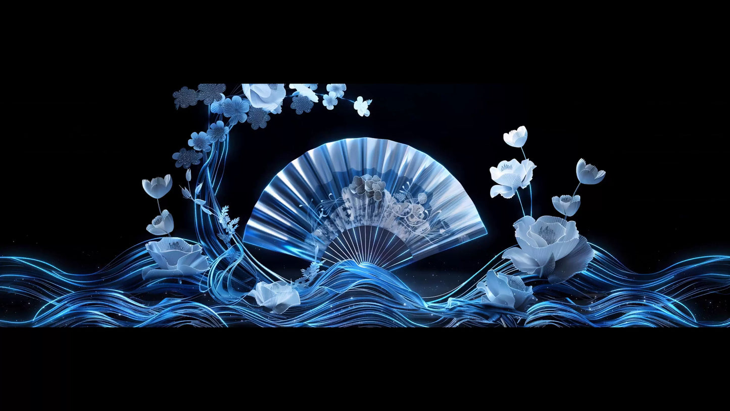 5 Sets 4K Chinese Style Lotus & Flowing Water VJ Loops | Blue & White Porcelain & Crystal Flower LED Backgrounds | Livehouse & Concert Stage Video Material 🪷🏺✨