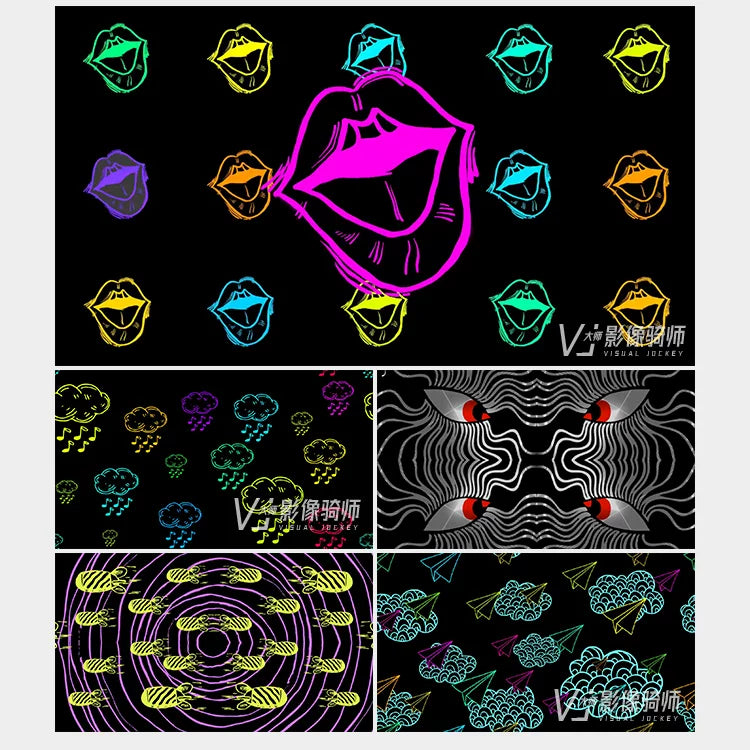 Visual Pack 🎬 | Hand-Drawn Cartoon Anime Hip Hop Rap | Stage & Bar Nightclub Live LED VJ Background 🎤🎨