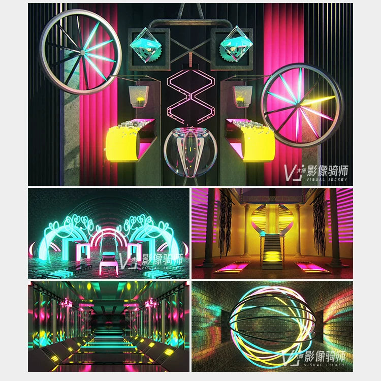 Visual Pack 🎬 | 3D Colorful Light Lines Background | Bar Nightclub Stage Live LED Screen VJ Loop 🌈💃✨