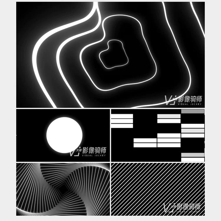 Visual Pack 🎬 | 3D Dots & Lines Projection Visual | Black & White Flicker LED Bar Live Screen VJ Loop 4K ✨⚪🖤