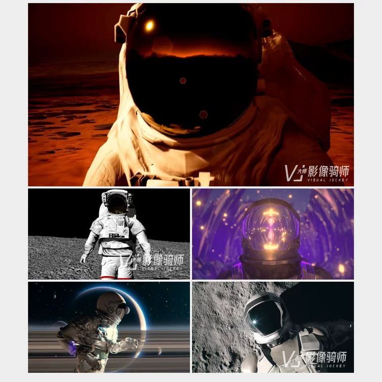 Visual Pack 🎬 | Alien Sci-Fi Astronaut 👩‍🚀 Interstellar Character | Space LED VJ Video Background for Bar & Nightclub