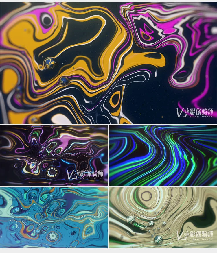 Visual Pack 🎬 | Colorful Artistic Liquid Oil Drops & Ripples Visual | Live LED Dynamic Animation VJ Loop ✨💧🌈