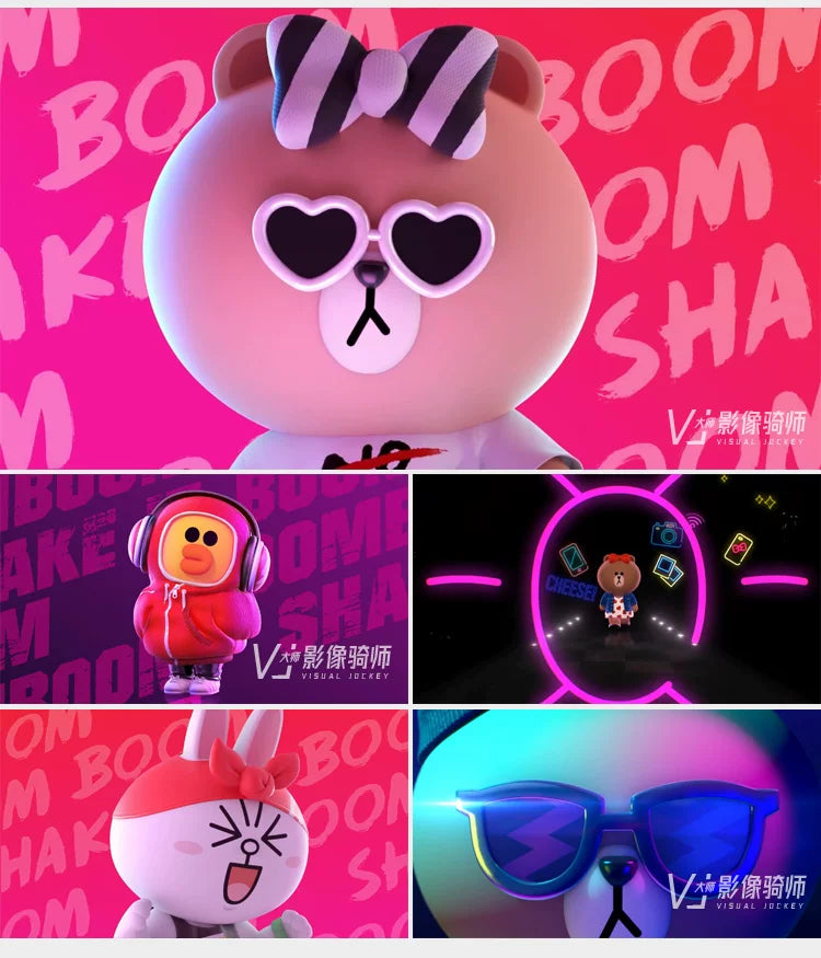 Visual Pack 🎬 | 3D Cartoon Brown Bear Animation | Dynamic Bounce Bar VJ LED Screen Video Background 🐻🔥