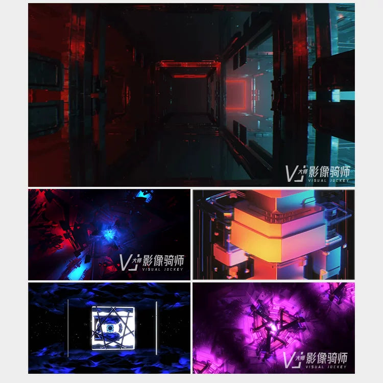 Visual Pack 🎬 | 3D Metallic Mechanical Rhythm Lines | Dynamic Nightclub Bar LED Screen VJ Background Video ⚡
