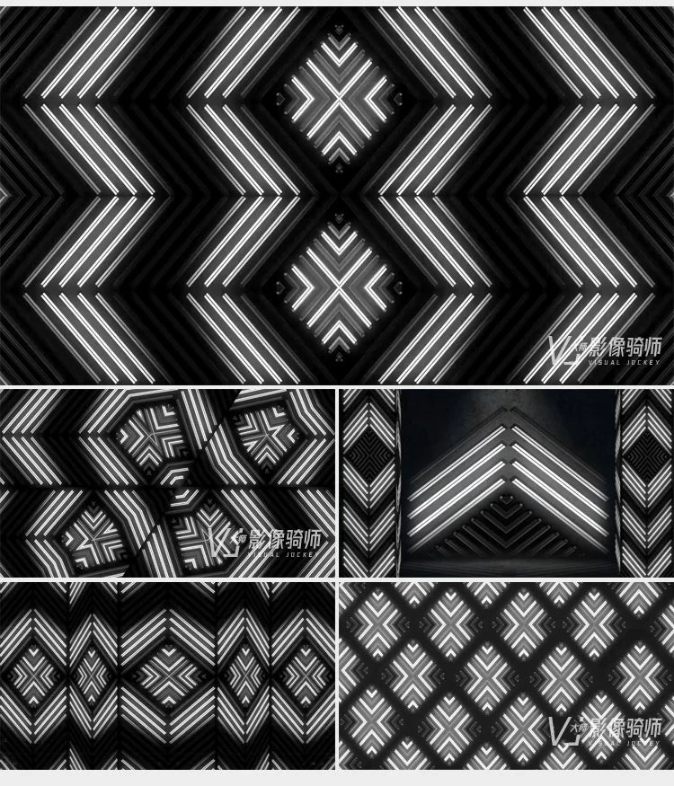 Visual Pack 🎬 | Black & White Industrial Neon Lights | Bar Private Room Live LED Screen Background VJ Loop ⚫