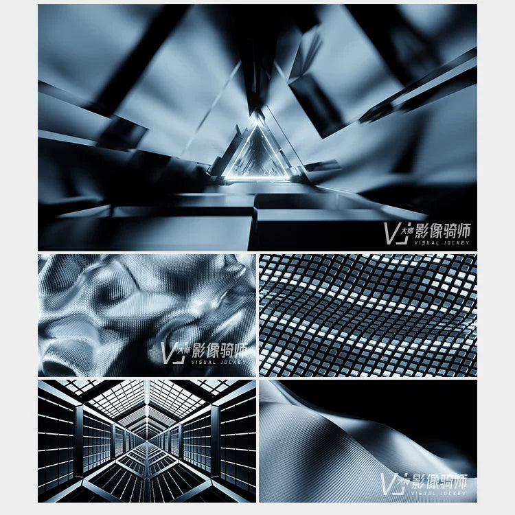 Visual Pack 🎬 | 3D Metallic Geometric Abstract Visual | Transparent Channel LED Bar Live VJ MOV 4K ✨⚙️🎶