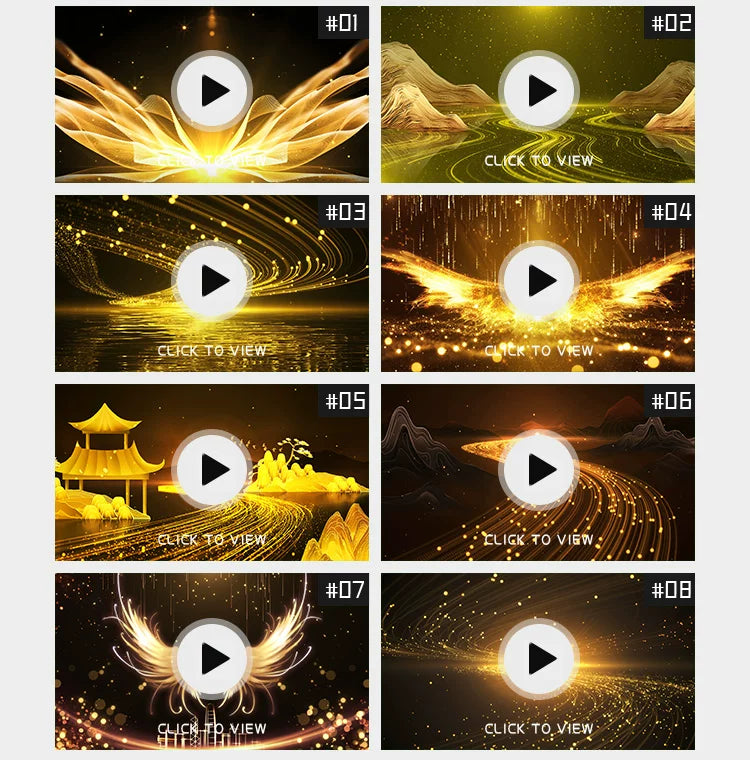 Visual Pack 🎬 | Golden Particles Mountains, Rivers & Wings | Bar Nightclub Stage LED Screen Background VJ Loop ✨