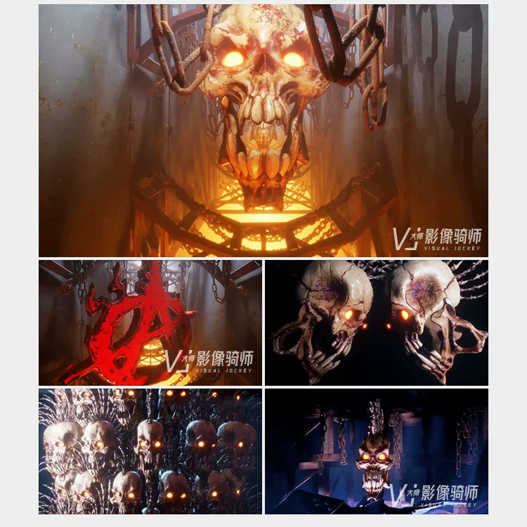Visual Pack 🎬 | Cool Punk Rock Skull Animation | Bar & Nightclub Stage LED Screen VJ Video Background 4K 💀🎸