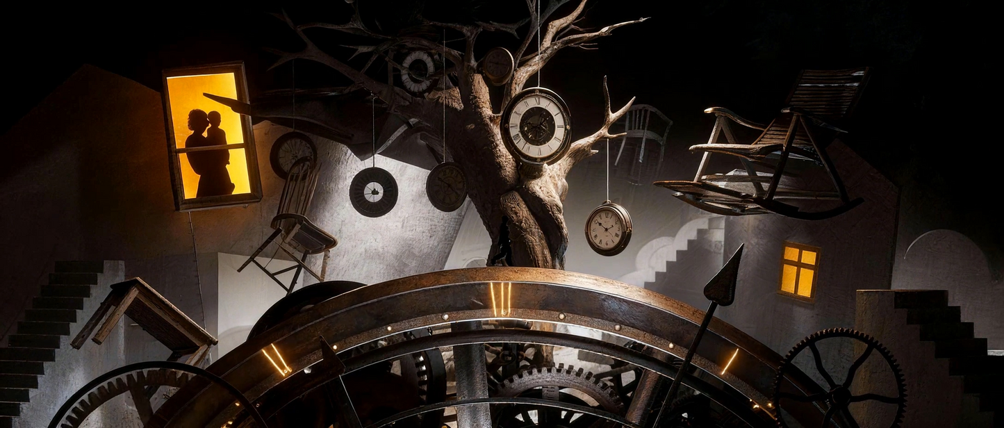 Premium Vintage Time Gear & Bicycle Visuals: Retro Clockwork Motion Graphics. Luxury Steampunk Aesthetic for Livehouse Stage Backgrounds & Professional VJ Loops. ⚙️🚲🕰️⏳📜