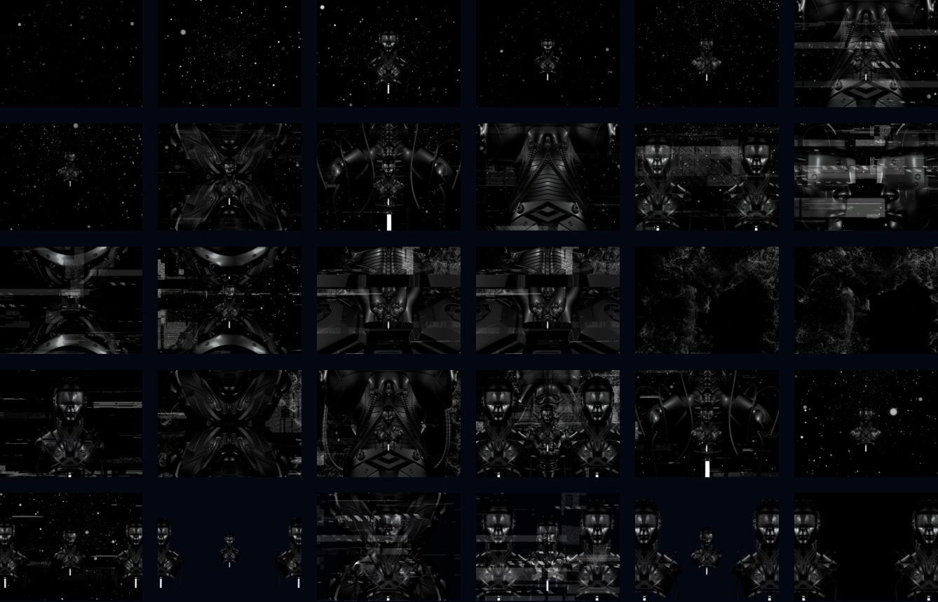 VISUAL | 🦾 Resolume official VJ pack, techno stage visuals, black & white mechanical characters, performance-ready video material - MICHIGO STUDIO
