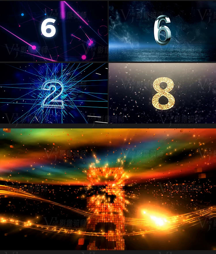 Visual Pack 🎬 | 4K VJ Video of Dynamic Particle Countdown ⏱️✨ for Clubs, Bars & Festival LED Stage 🎶💡