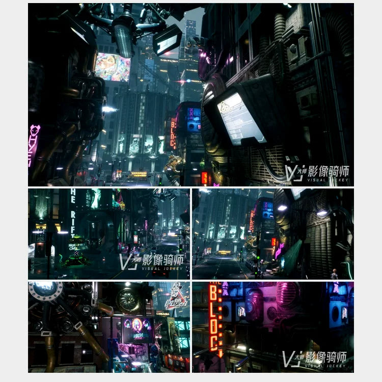 Visual Pack 🎬 | 3D Cyberpunk Futuristic Cityscape | Nightclub Bar Live LED Screen VJ Background Video 4K 🌃🎶🔥