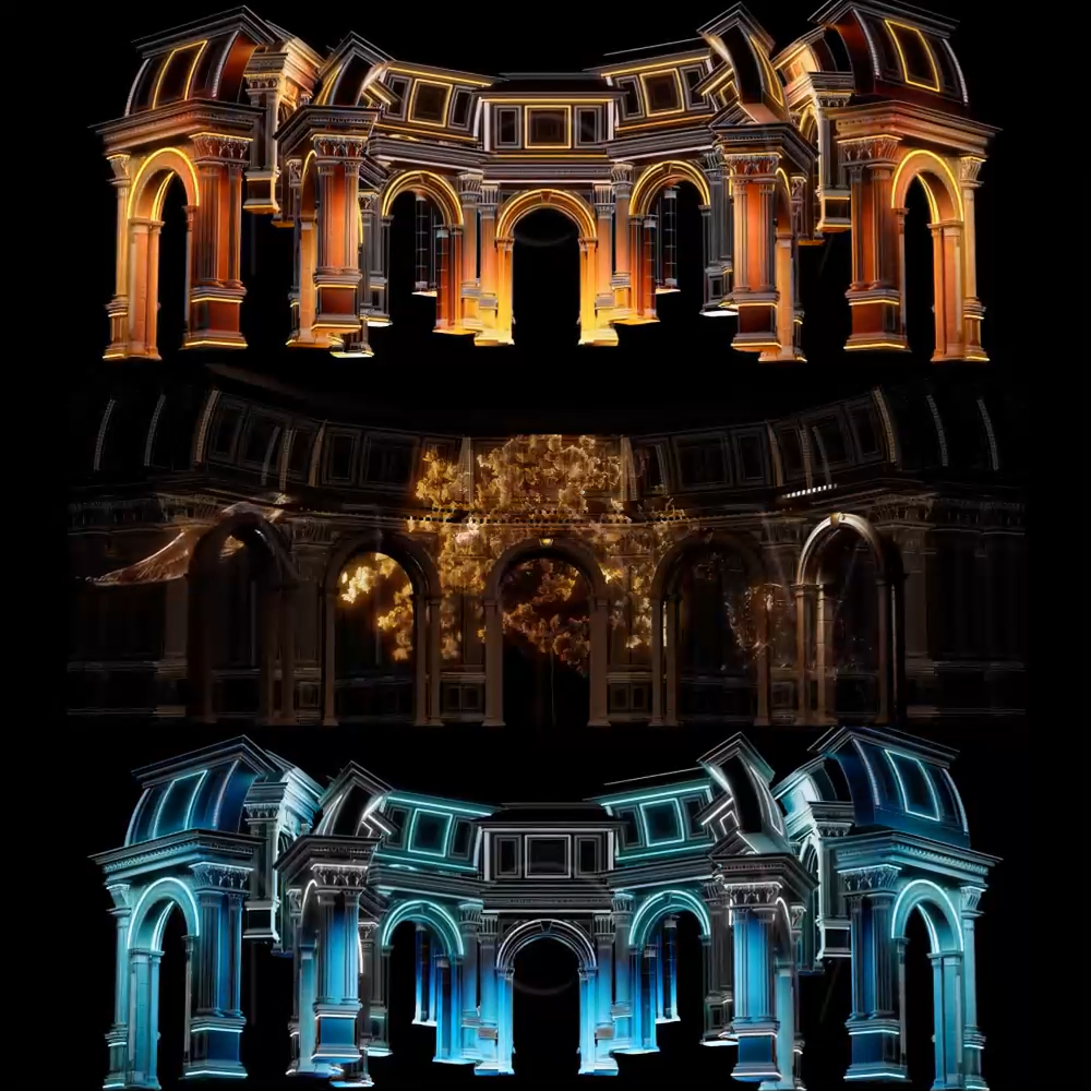 VISUAL | 🏢 3D widescreen performance background, architecture, LED large screen, HD video, VJ material - MICHIGO STUDIO