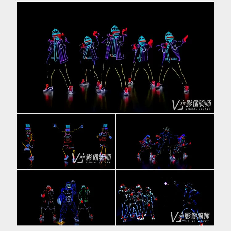 Visual Pack 🎬 | 4K VJ Video of Neon LED Hip-Hop & Robot Dance 💃⚡ for Clubs, Bars & Stage Screens 🎶